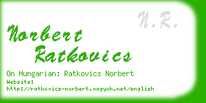 norbert ratkovics business card